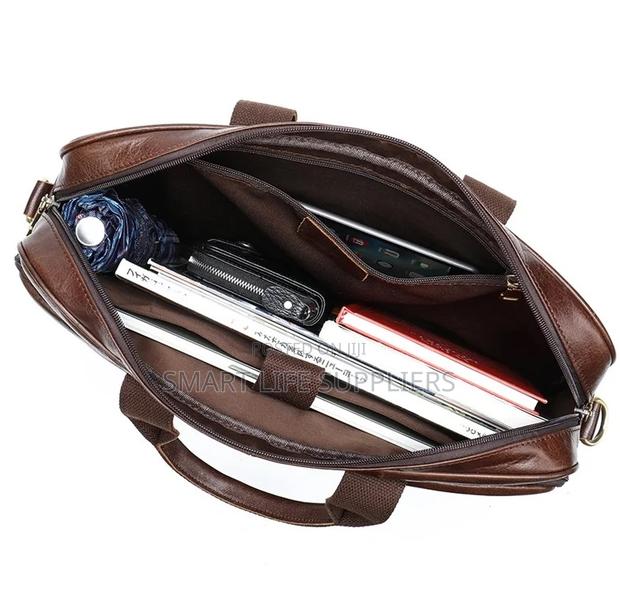 Leather Shoulder Coffee Brown Bag - thumbnail 3