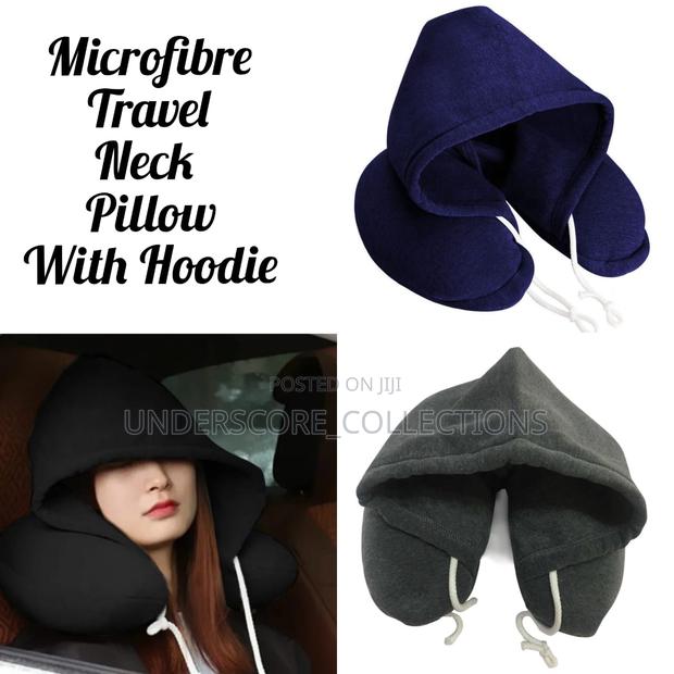 Microfiber Travel Neck Pillow With Hoodie* - main view