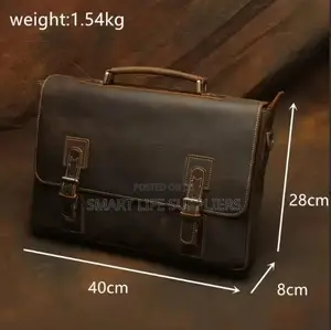 16′′ Genuine Leather Hand and Shoulder Laptop Bag