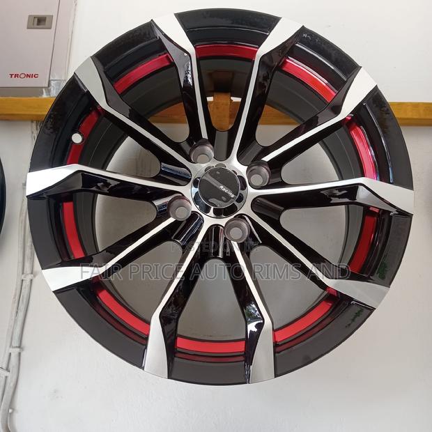 Sports Rims 15/4/100 Black Red Line Like