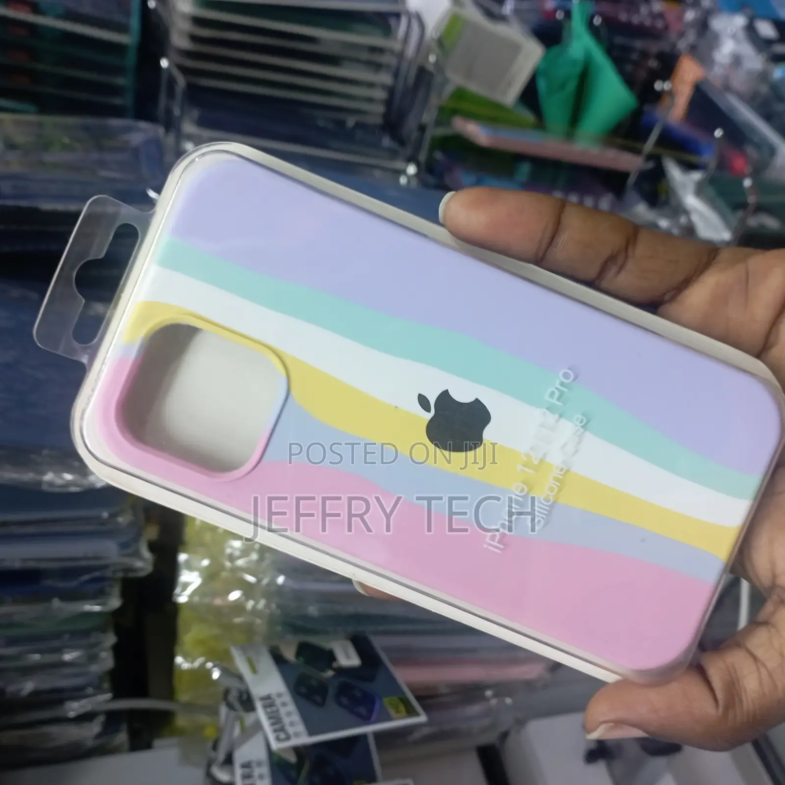 iPhone 12 Liquid Rainbow Silicone Case With Logo