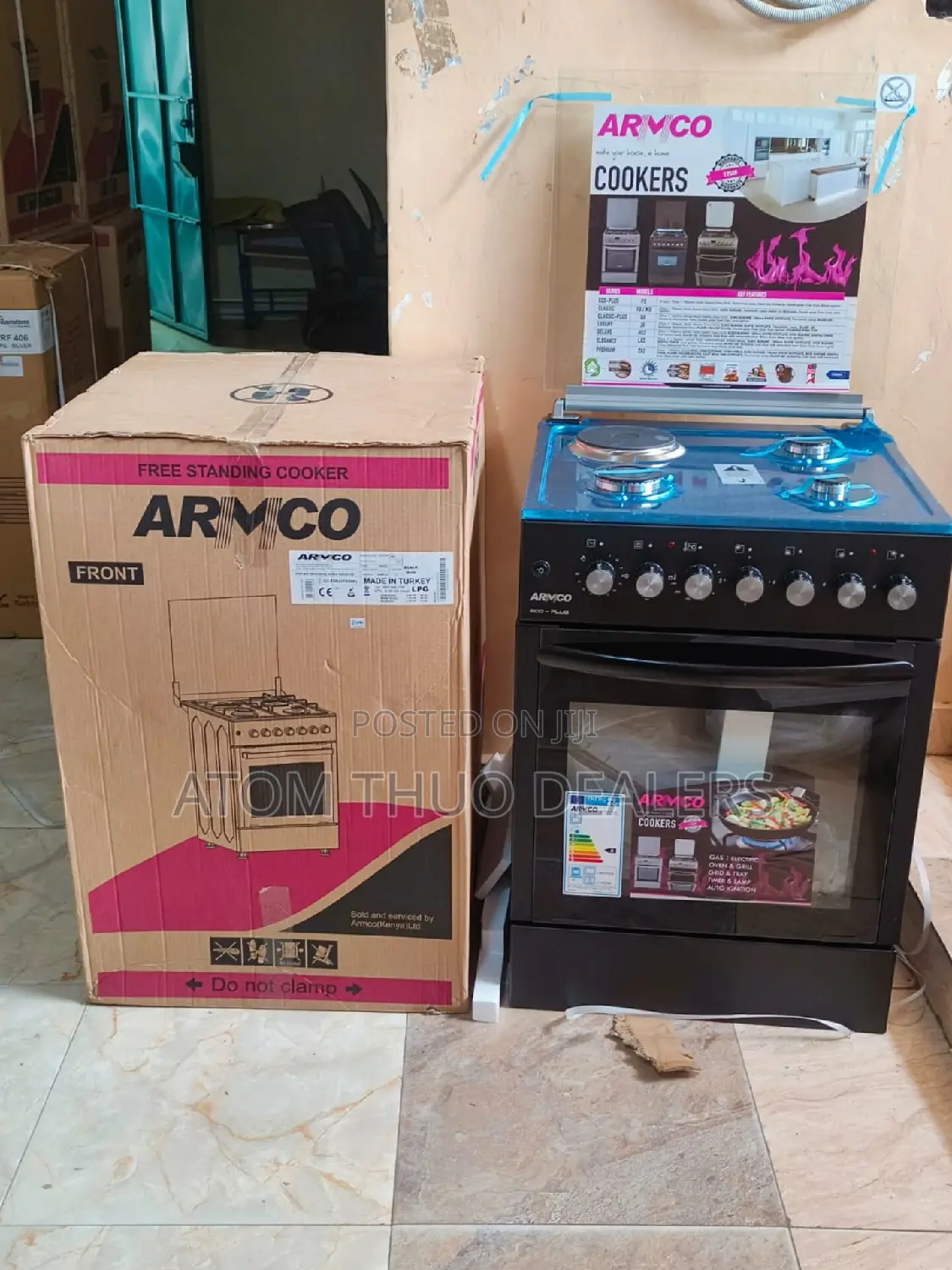 Armco 60*60 3+1 Standing Cooker Plus Electric Oven Black