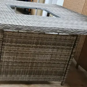 Rattan Square Outdoor Table Grey.
