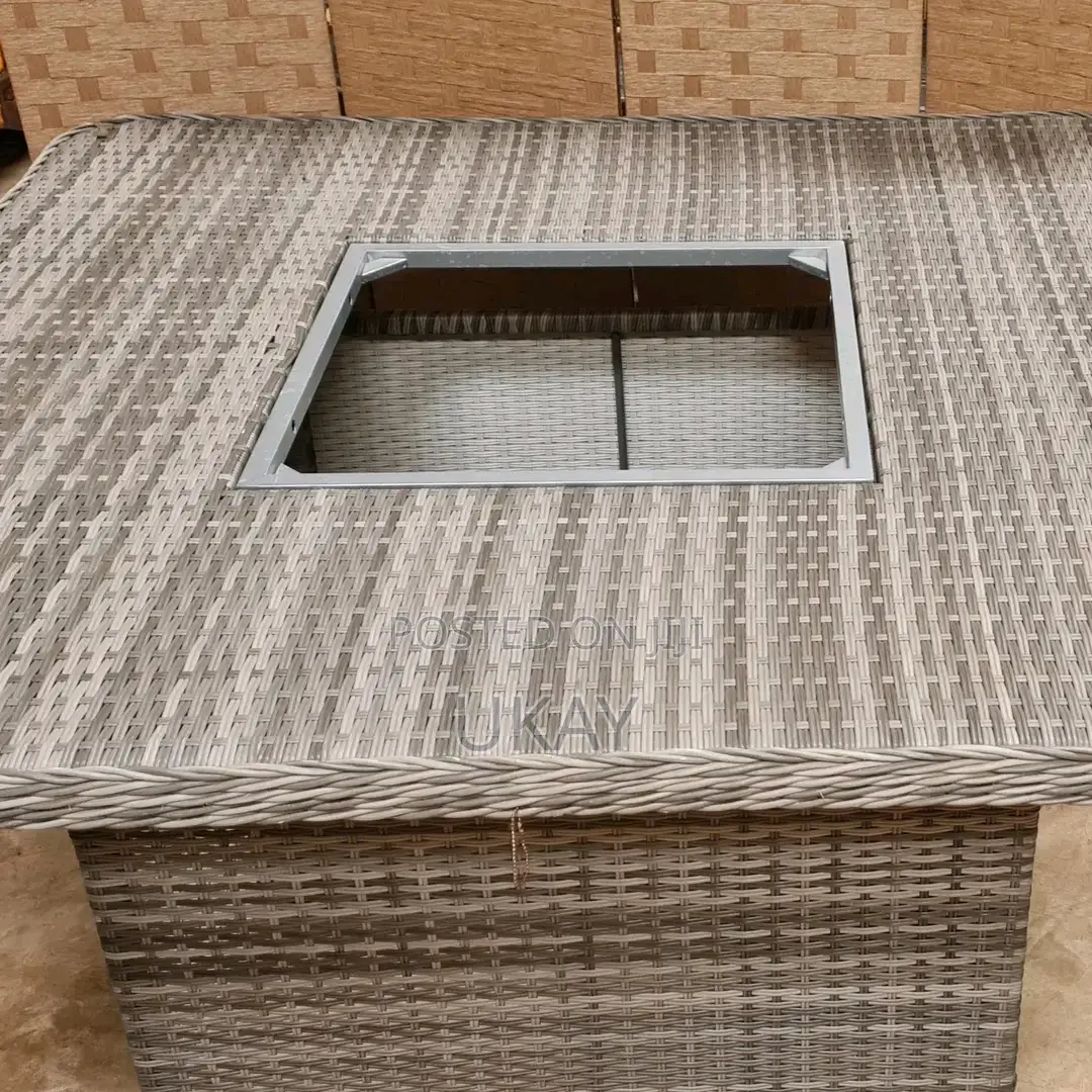Rattan Square Outdoor Table Grey.