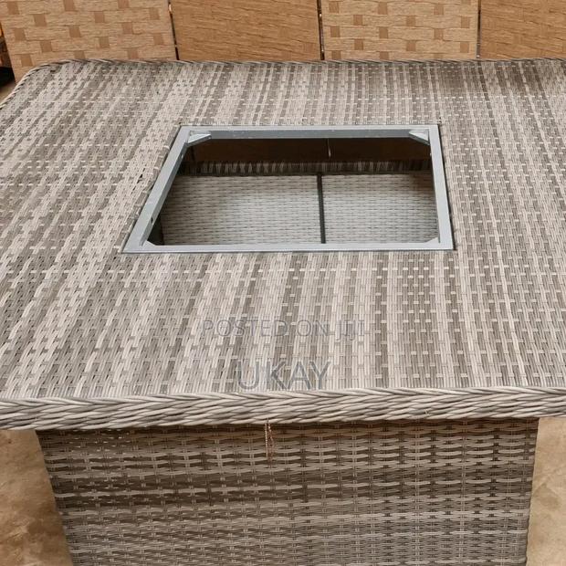 Rattan Square Outdoor Table Grey. - thumbnail 3