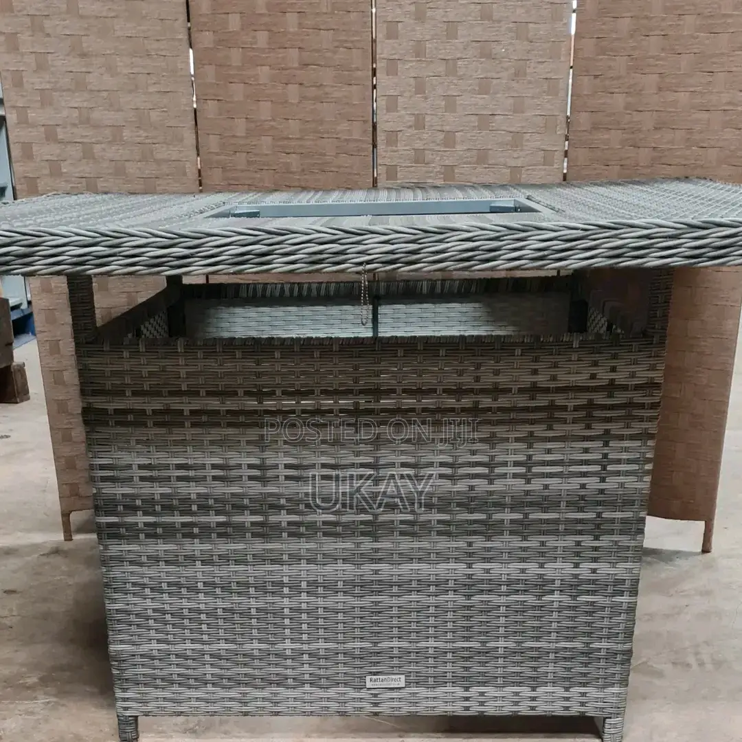 Rattan Square Outdoor Table Grey.