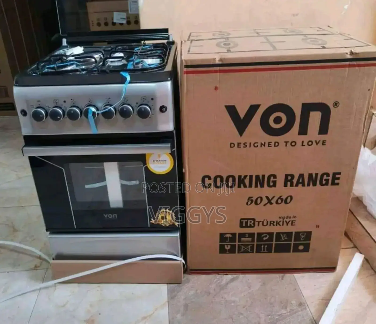 Brand New Von Hotpoint 50 by 60, 3G+1E Free Standing Cooker