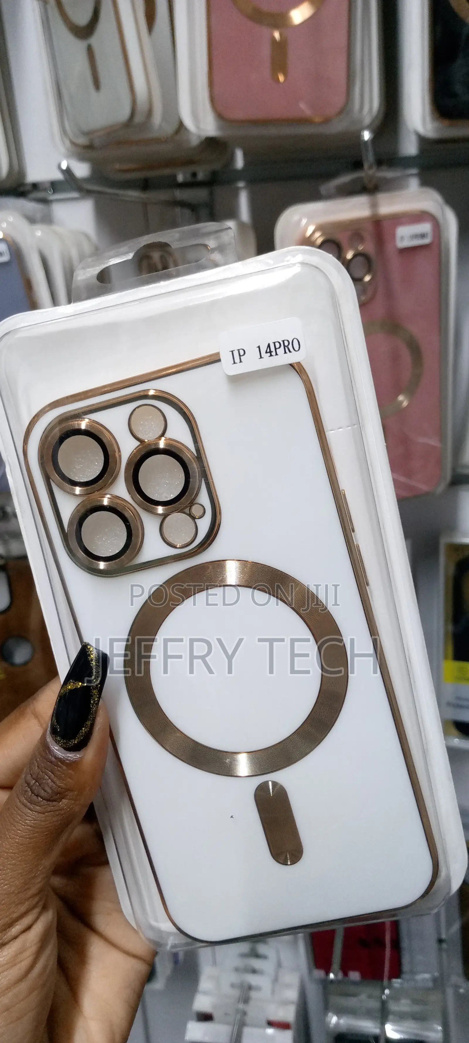 For iPhone 14 Pro 6D Gold Plated Magsafe Magnetic Phone Cas