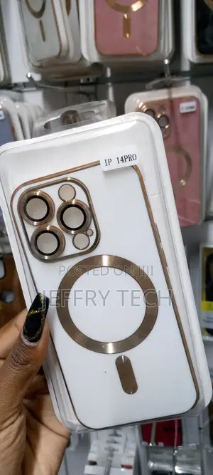 For iPhone 14 Pro 6D Gold Plated Magsafe Magnetic Phone Cas