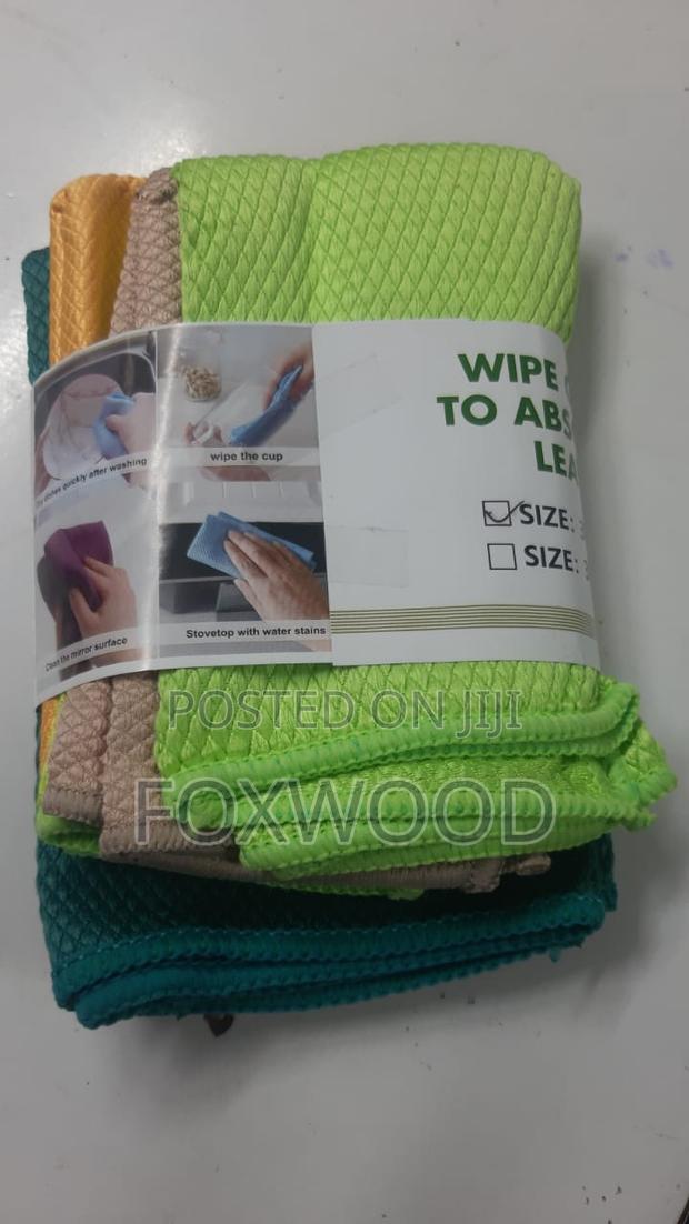5pcs Fish Scale Microfiber Glass Cleaning Cloth - thumbnail 4