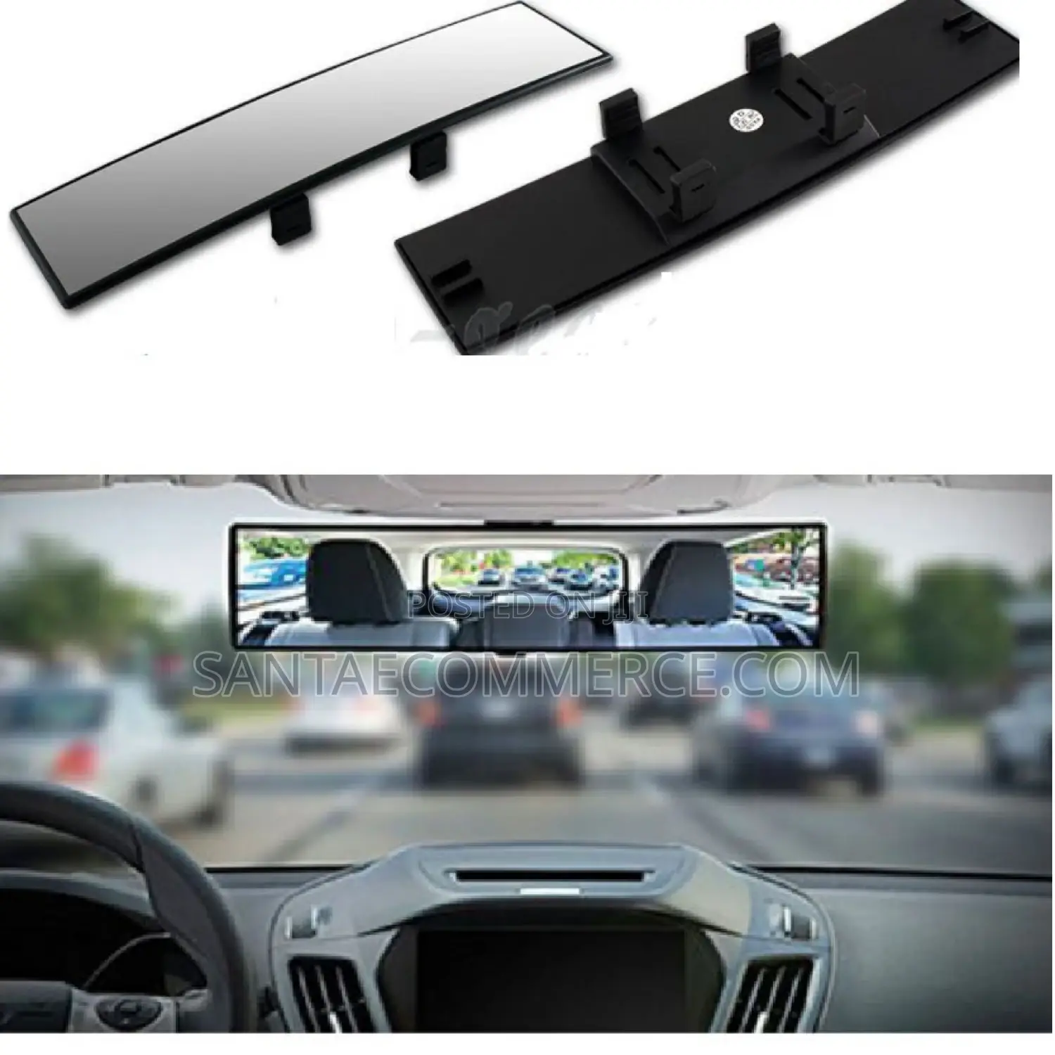Wide Curve Convex Interior Clip on Rear View Mirror