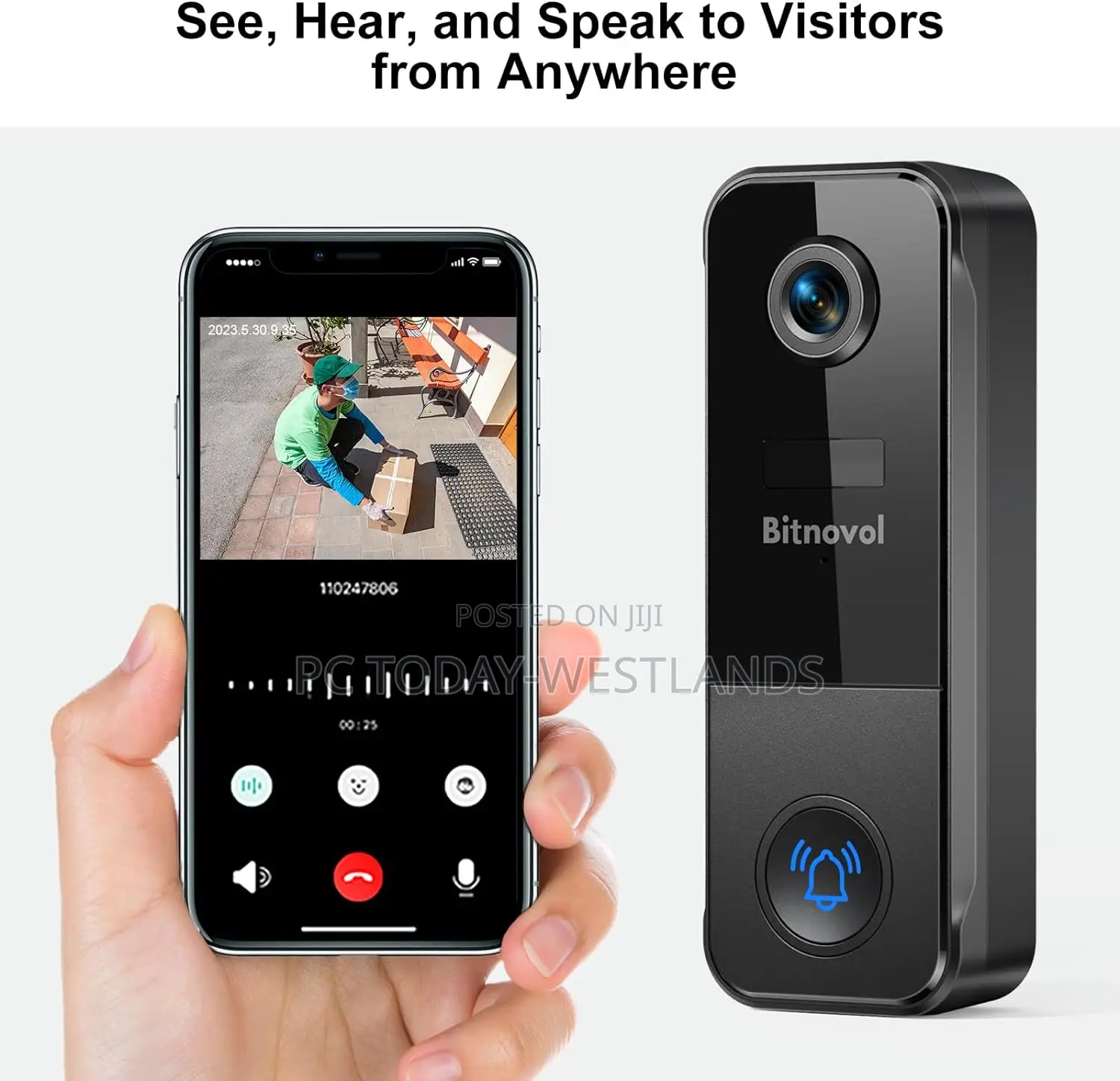 Smart Wireless Video Doorbell Camera- 2 Chimes Included 4mp