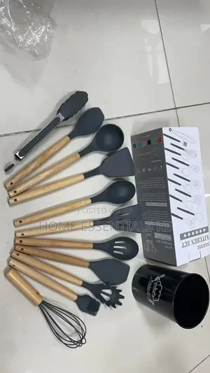 Silicon Spoon
Non Stick Cooking Set -Grey,Black