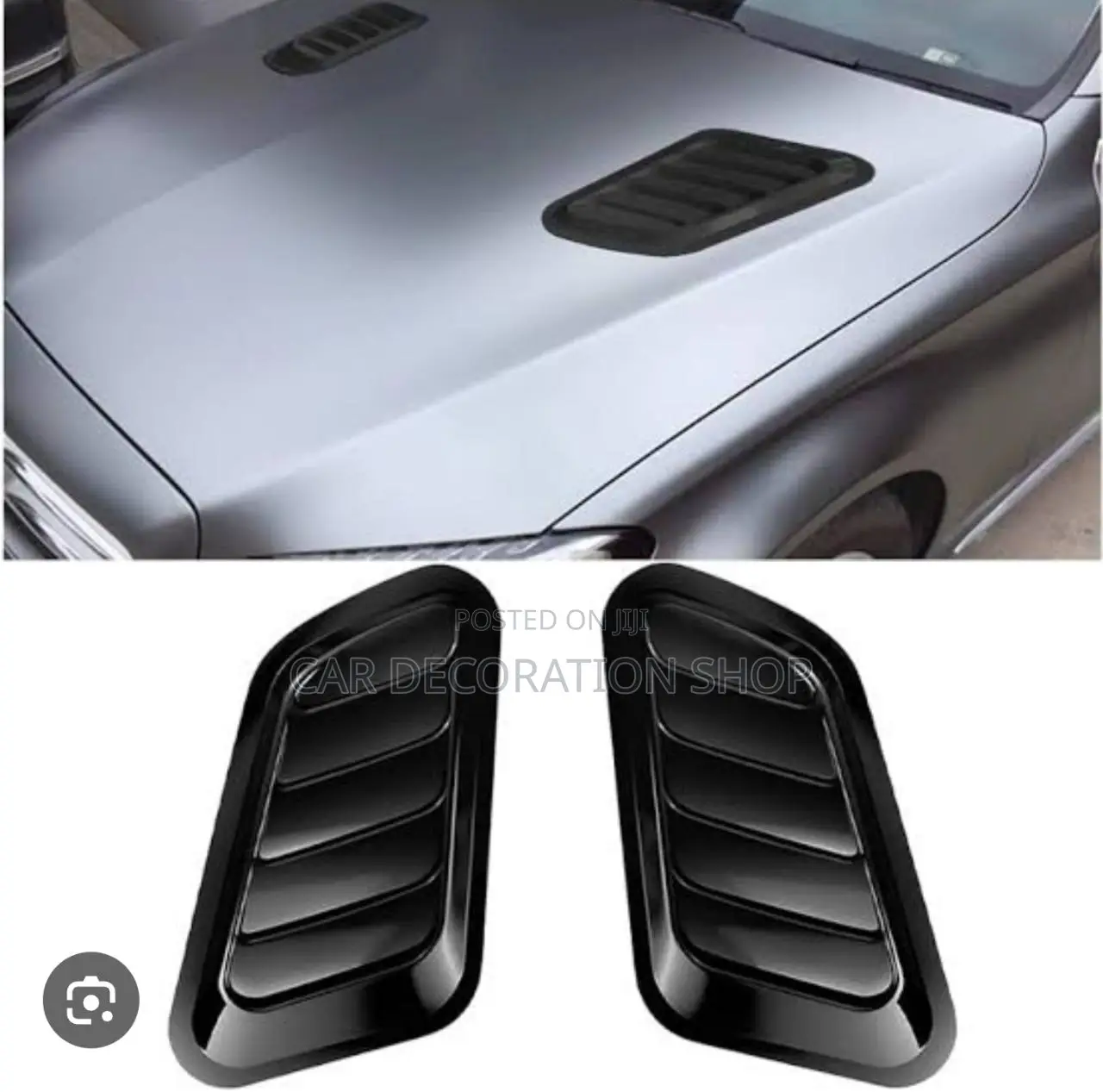 2pcs Black Side Bonnet Air Vent