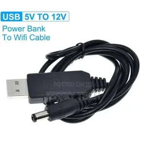 Dc 5v to 12v Usb Cable Boost Converter Step-Up Cord for Wifi