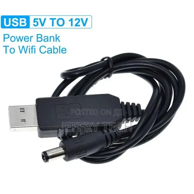 Dc 5v to 12v Usb Cable Boost Converter Step-Up Cord for Wifi
