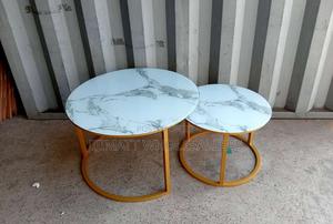 Marble Coffee Table With Glass Effect Nesting Coffee Table. - thumbnail 2