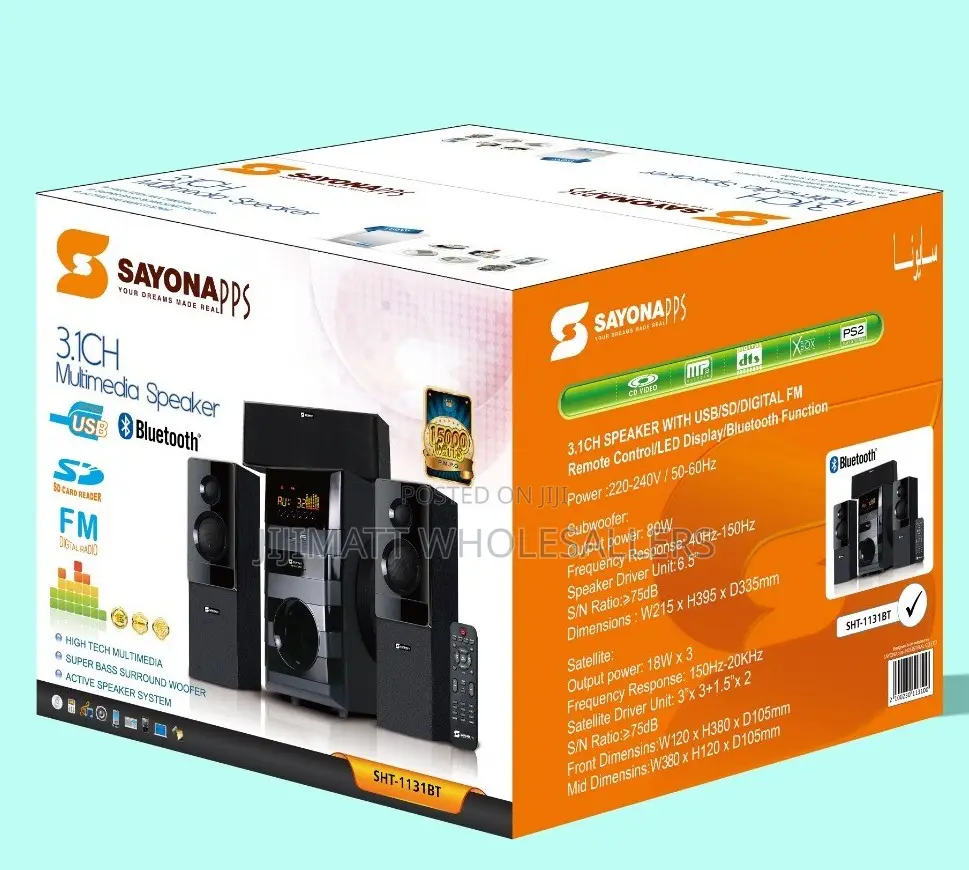 Quality Sayona 3.1ch 1131 Multimedia Speaker System 15000W