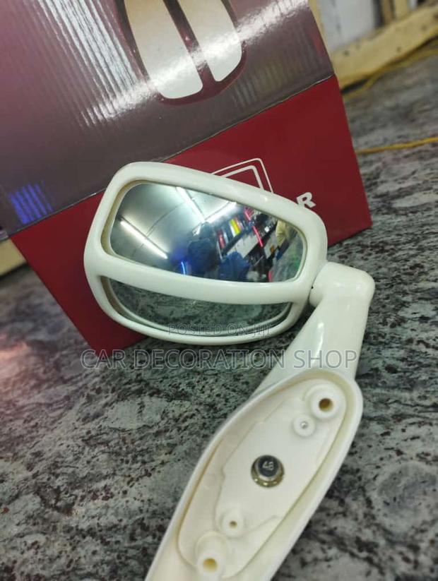 Universal White Bonnet Wind Fender Mirror - main view