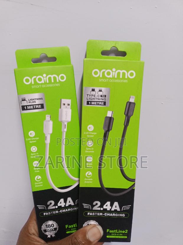 Oraimo Type C Lightening Cable Fast Charging 1metres Long - main view