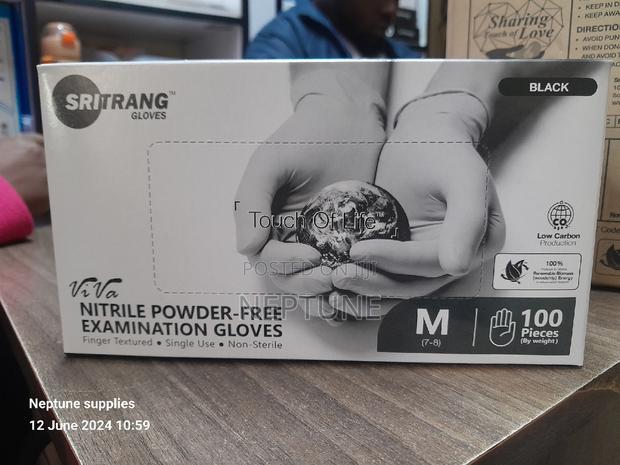 Nitrile Powder Free Black Gloves