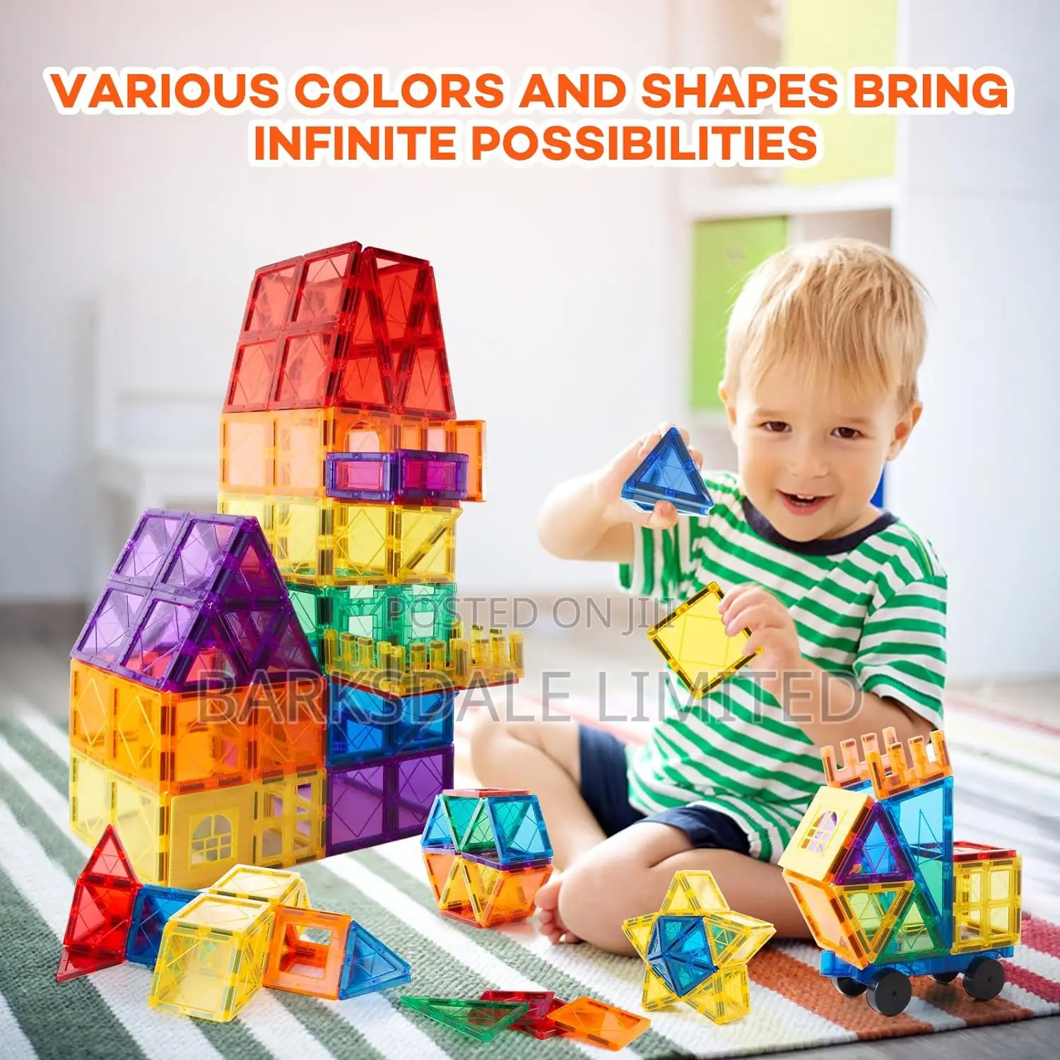 Magnetic Tiles Building Blocks Toy Gift Kids Children 46 PCS