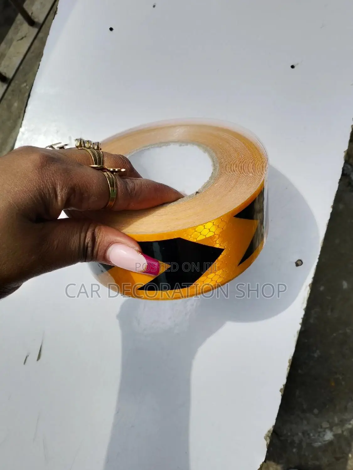 Yellow Black Reflective Tape 25m
