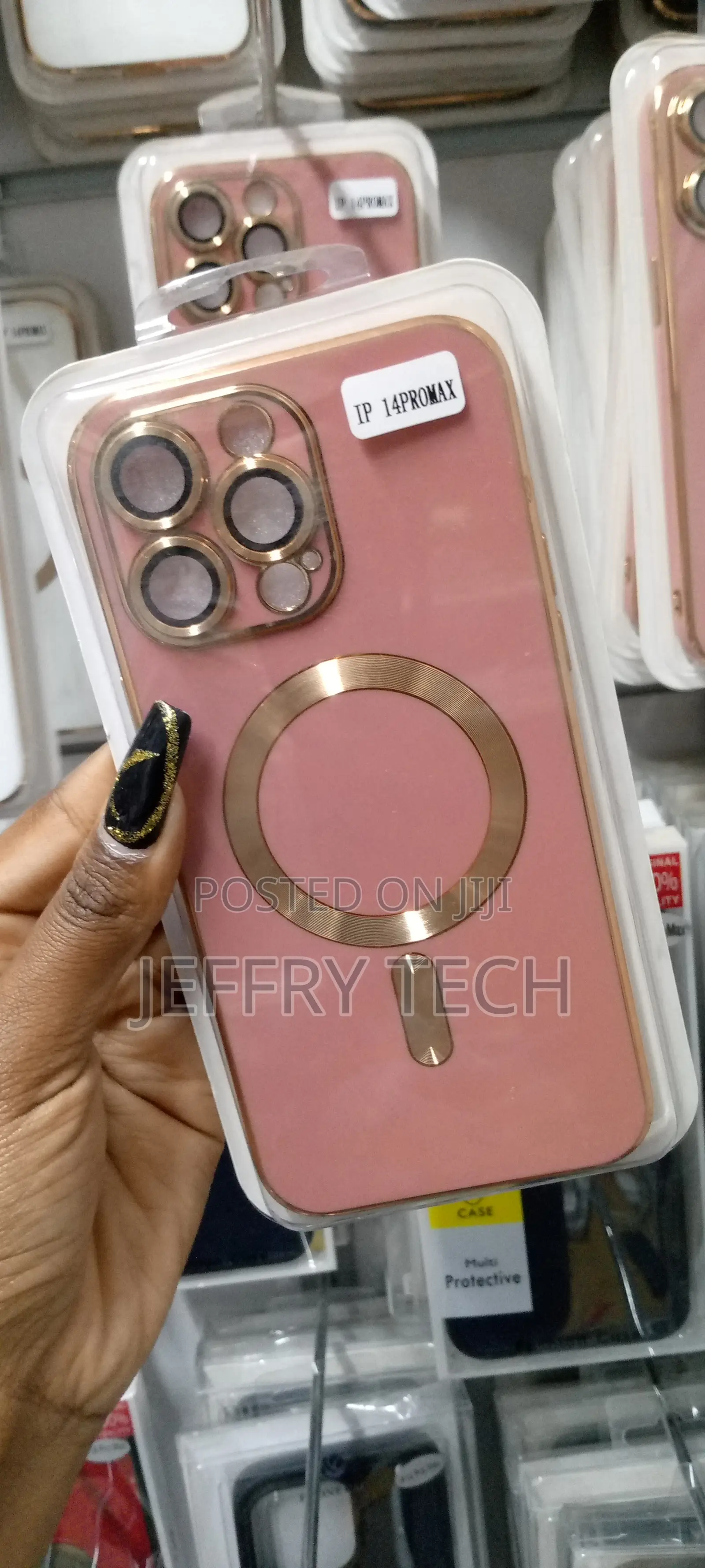 iPhone 14 Pro Max Magsafe Case :Gold Pink