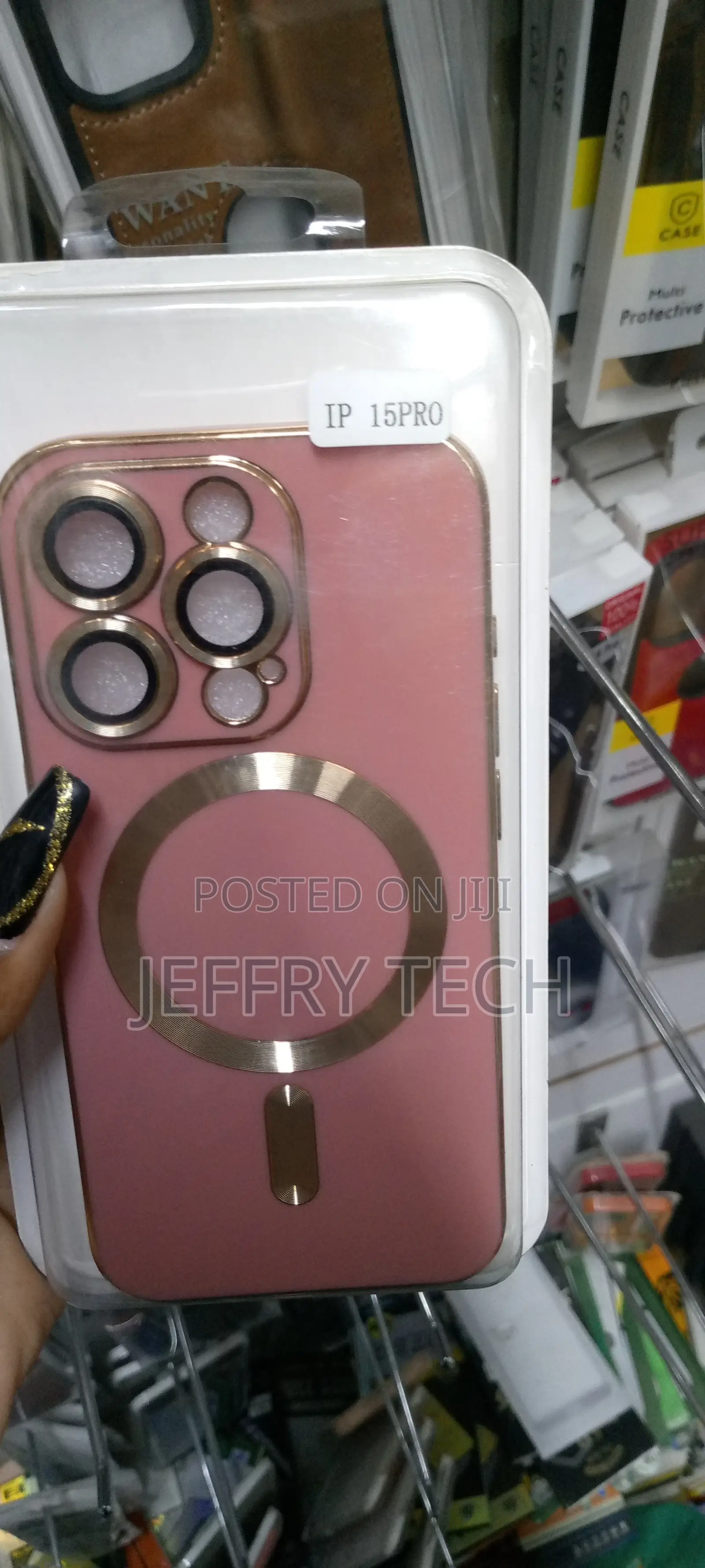 iPhone 15 Pro Magsafe Plating TPU Phone Case With Lens Pink