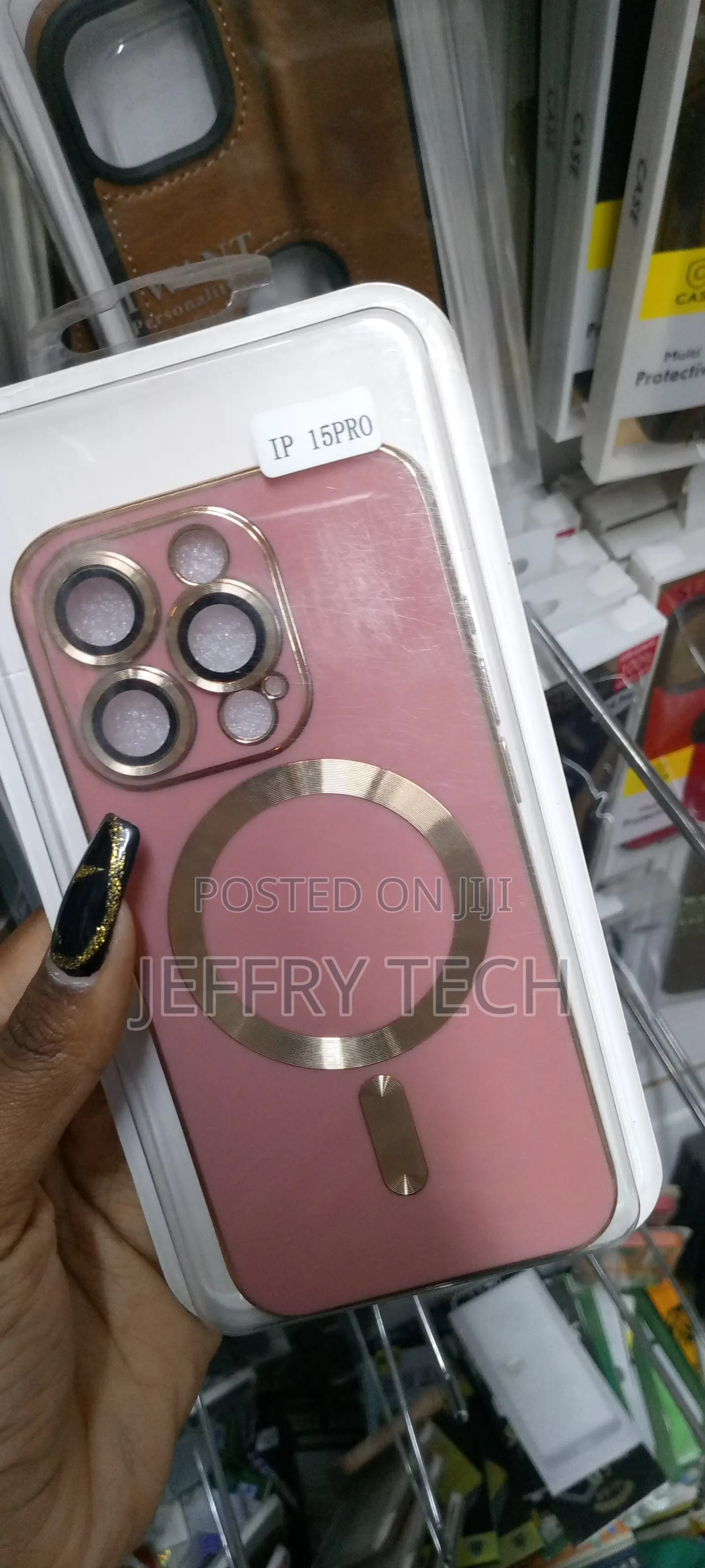 iPhone 15 Pro Magsafe Plating TPU Phone Case With Lens Pink