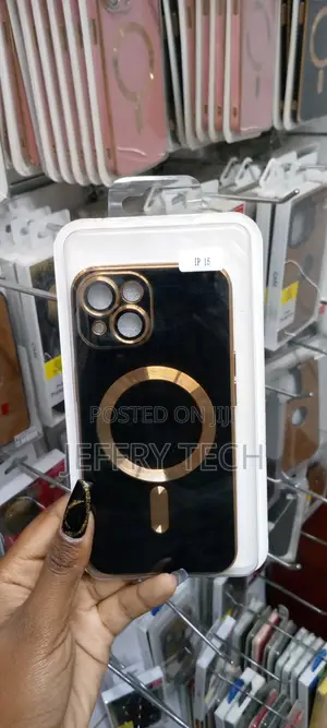 iPhone 15 Magsafe Plating TPU Phone Case With Lens Film(Blac