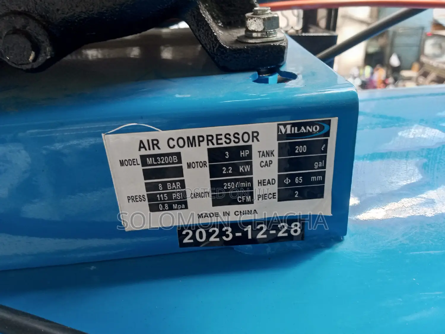 Milano 200L 3hp 8bar Compressor Double Spiton