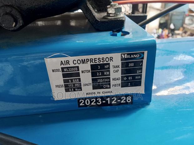 Milano 200L 3hp 8bar Compressor Double Spiton - thumbnail 3