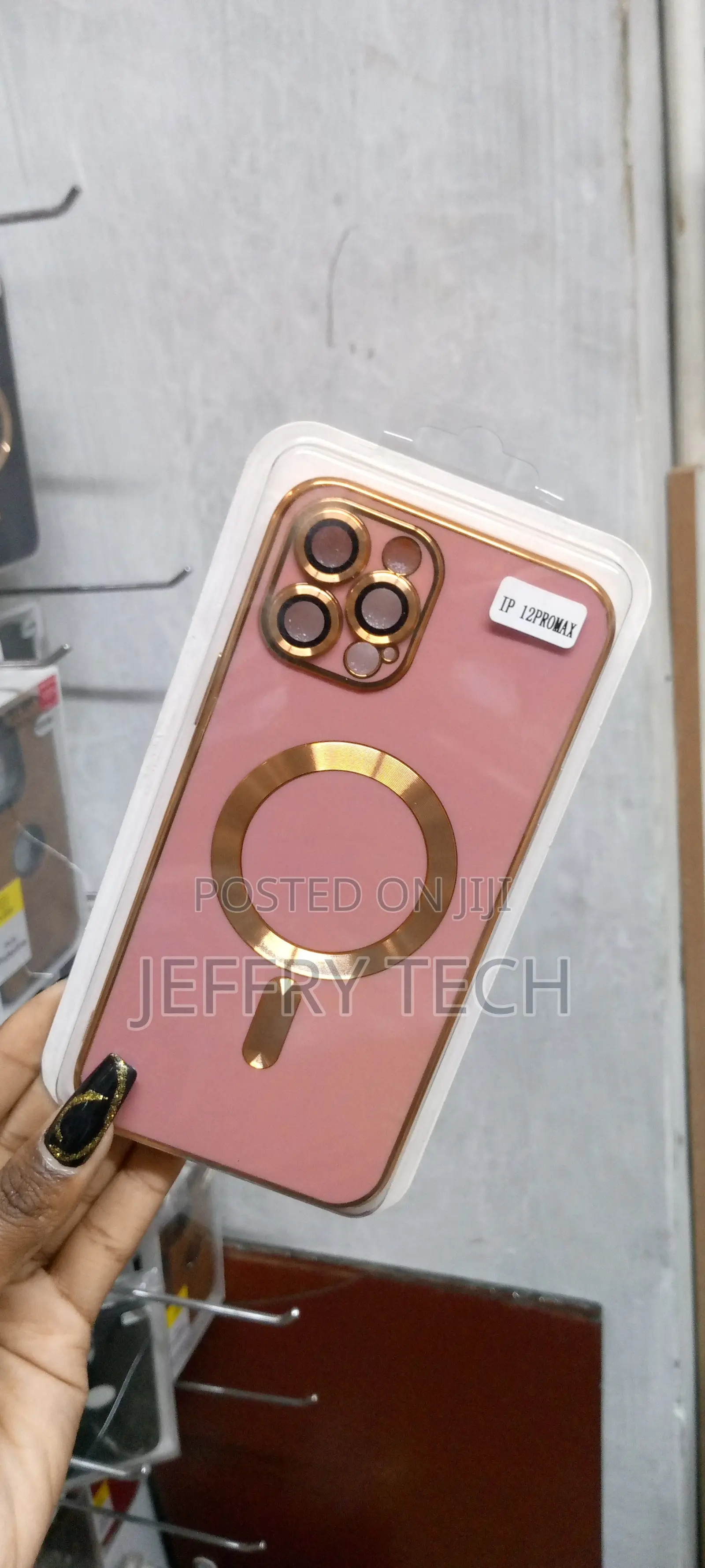 iPhone 12 Pro Max Magsafe Plating Case With Lens Film(Rose R