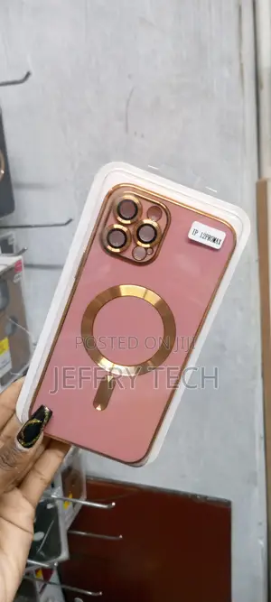 iPhone 12 Pro Max Magsafe Plating Case With Lens Film(Rose R