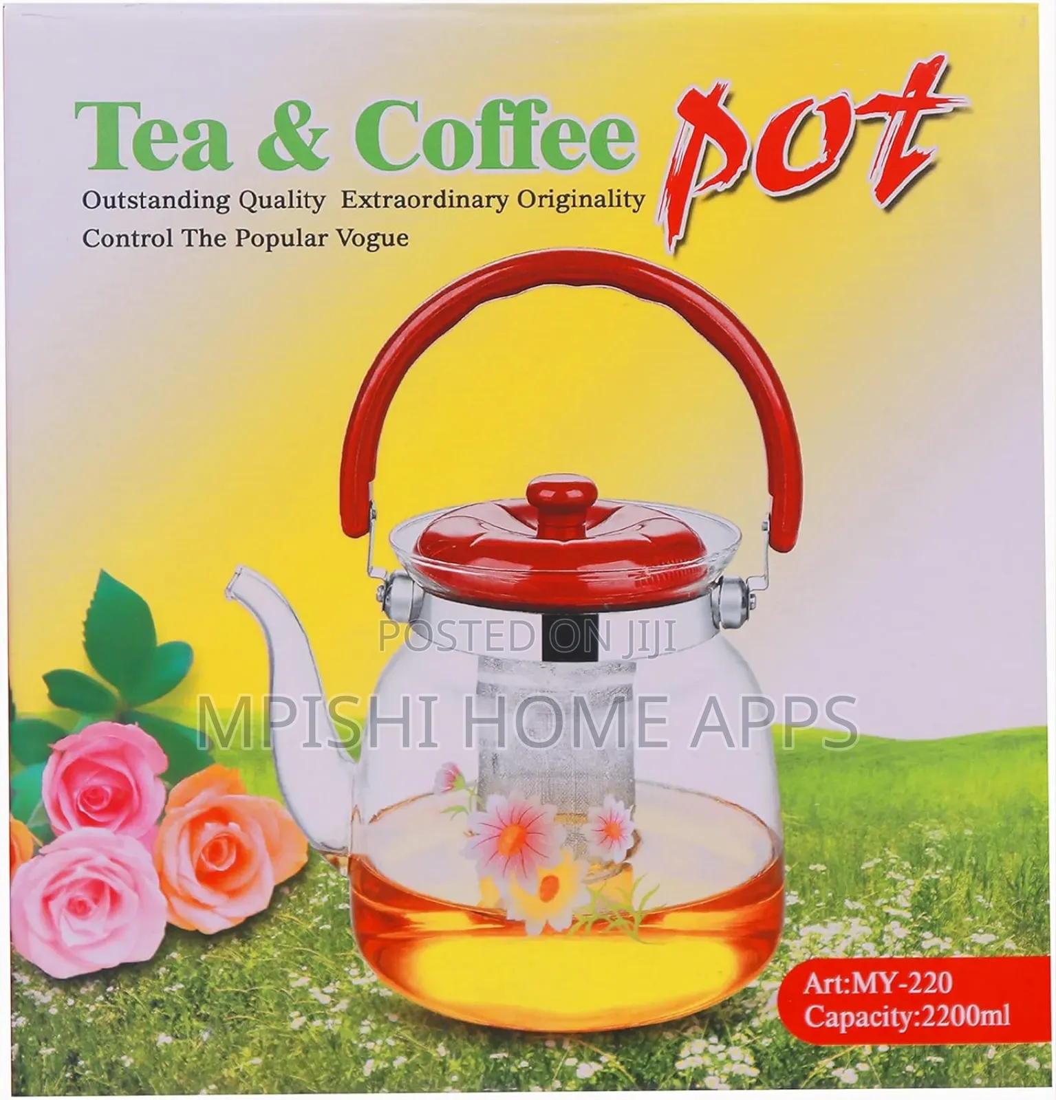 Heat Resistance Glass Teapot 2.2L