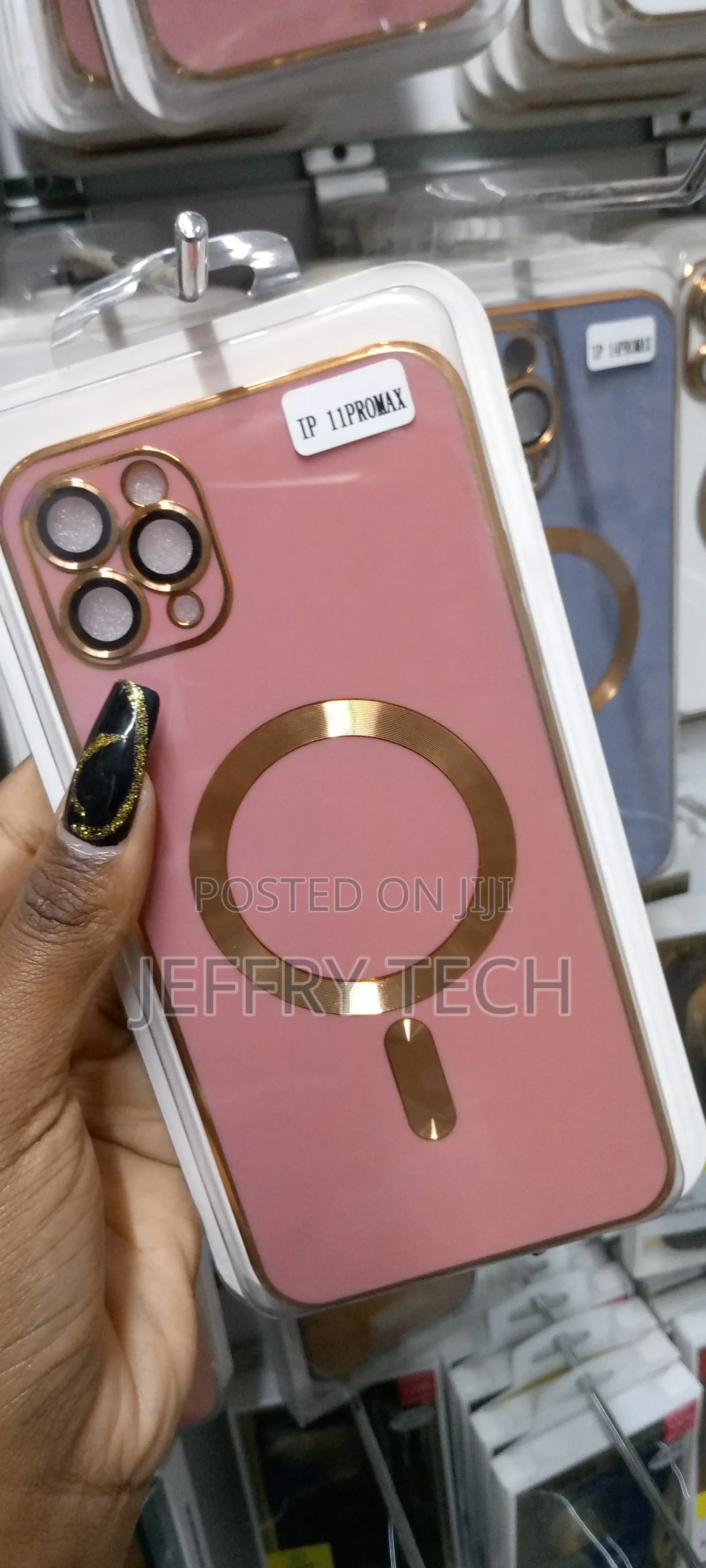iPhone 11 Pro Max Magsafe Plating Case With Lens Film(Rose R