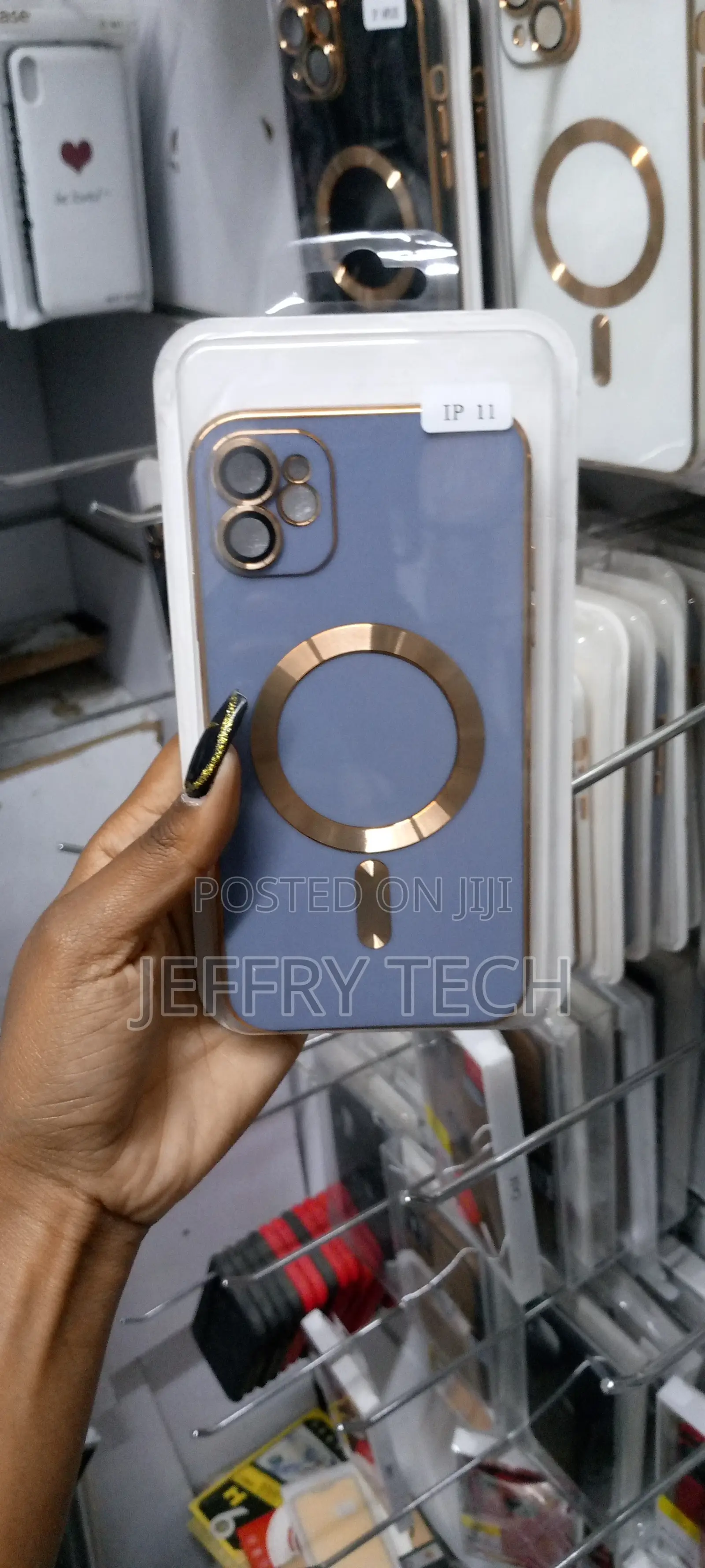 iPhone 11 Magsafe Plating TPU Phone Case With Lens Film(Blue