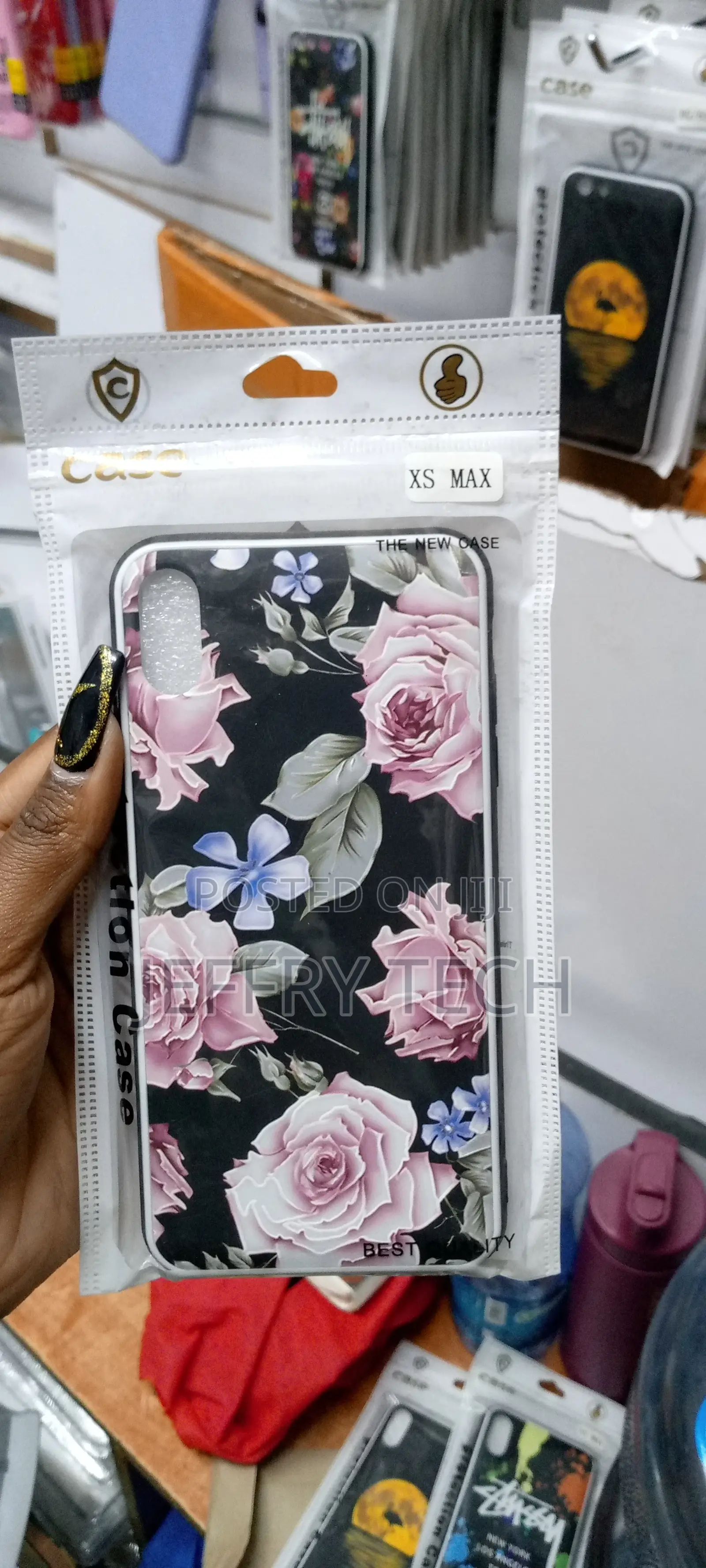 Red Flowers Hybrid With Design Case for iPhone Xs Max