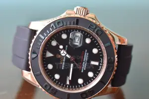Rolex Yacht Master Rose Gold and Yellow Gold Rubber Straps