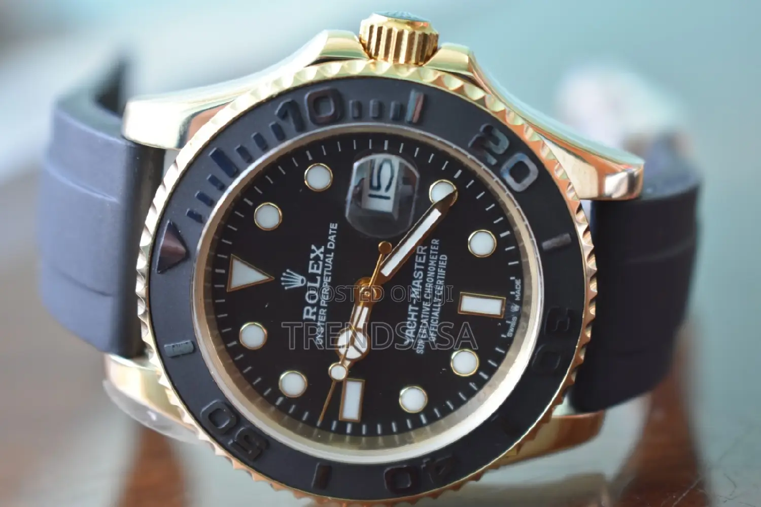 Rolex Yacht Master Rose Gold and Yellow Gold Rubber Straps
