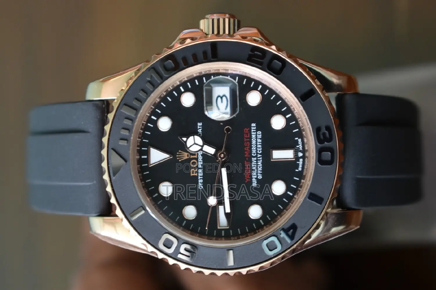 Rolex Yacht Master Rose Gold and Yellow Gold Rubber Straps