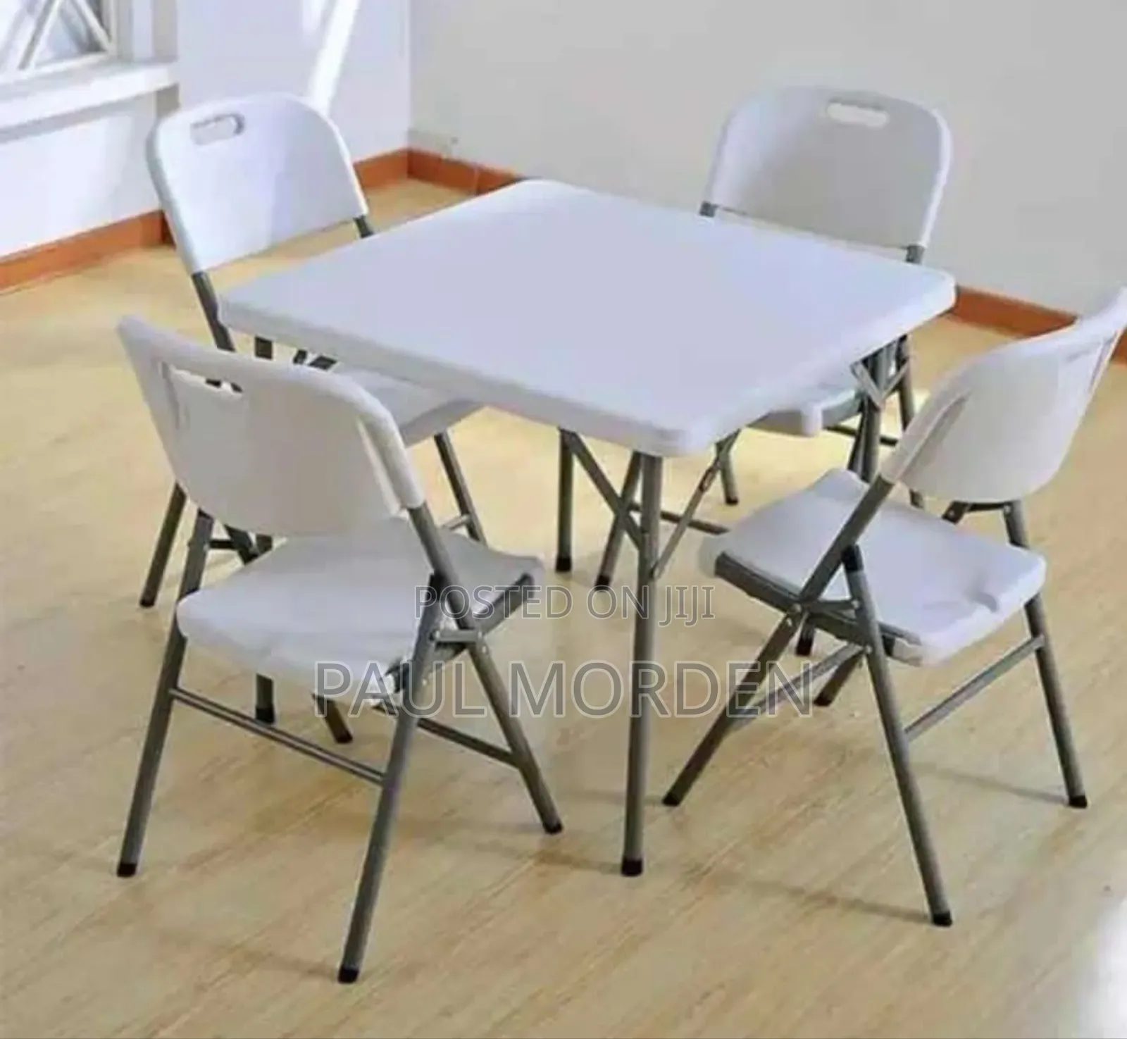 Square Foldable Table With Four Foldable Chairs