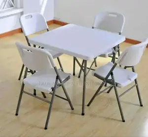 Square Foldable Table With Four Foldable Chairs