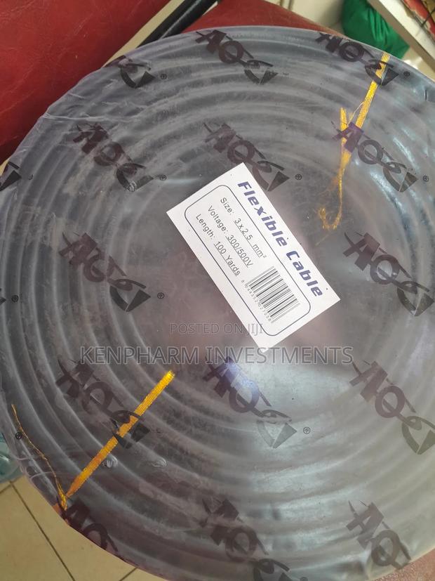 2.5mm Flex Cable, 3 Core, Black, 100 Yards - main view