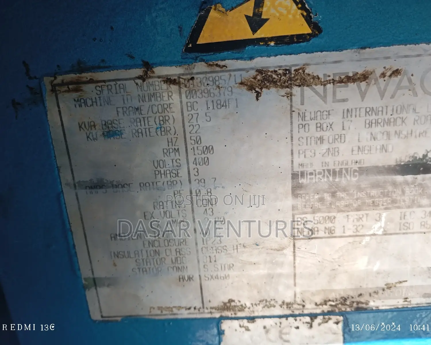 Generator Used Perkins 22kva