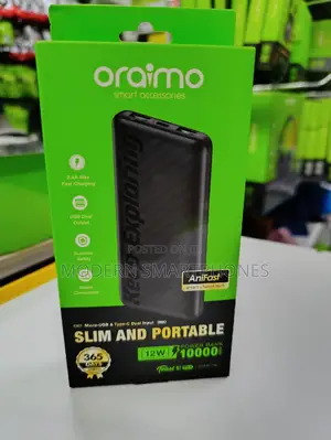 SLIM AND PORTABLE 10000mah Oraimo Powerbank