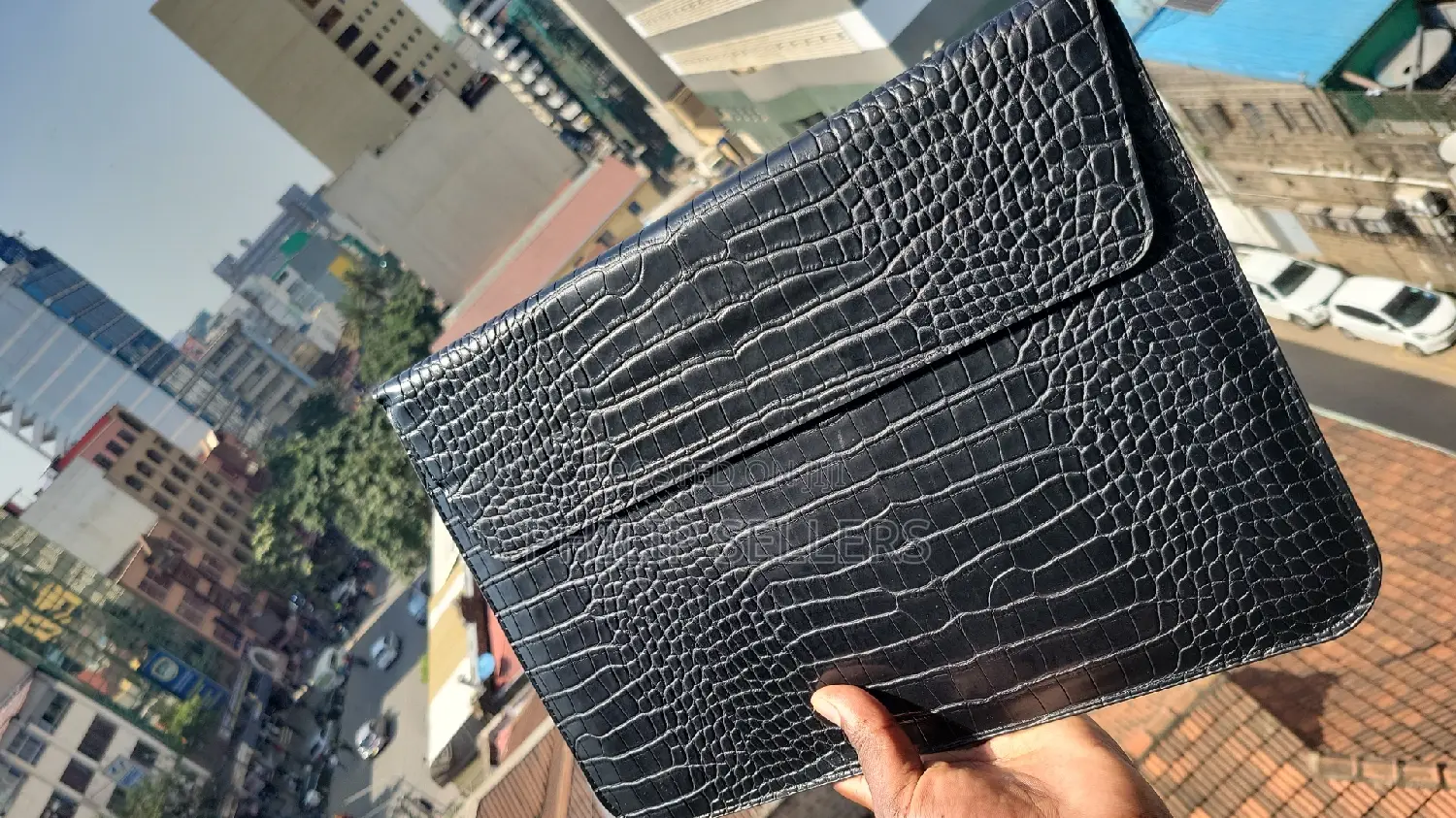 Handmade Crocodile Print Leather Sleeve