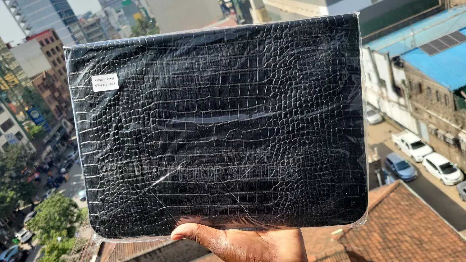 Handmade Crocodile Print Leather Sleeve
