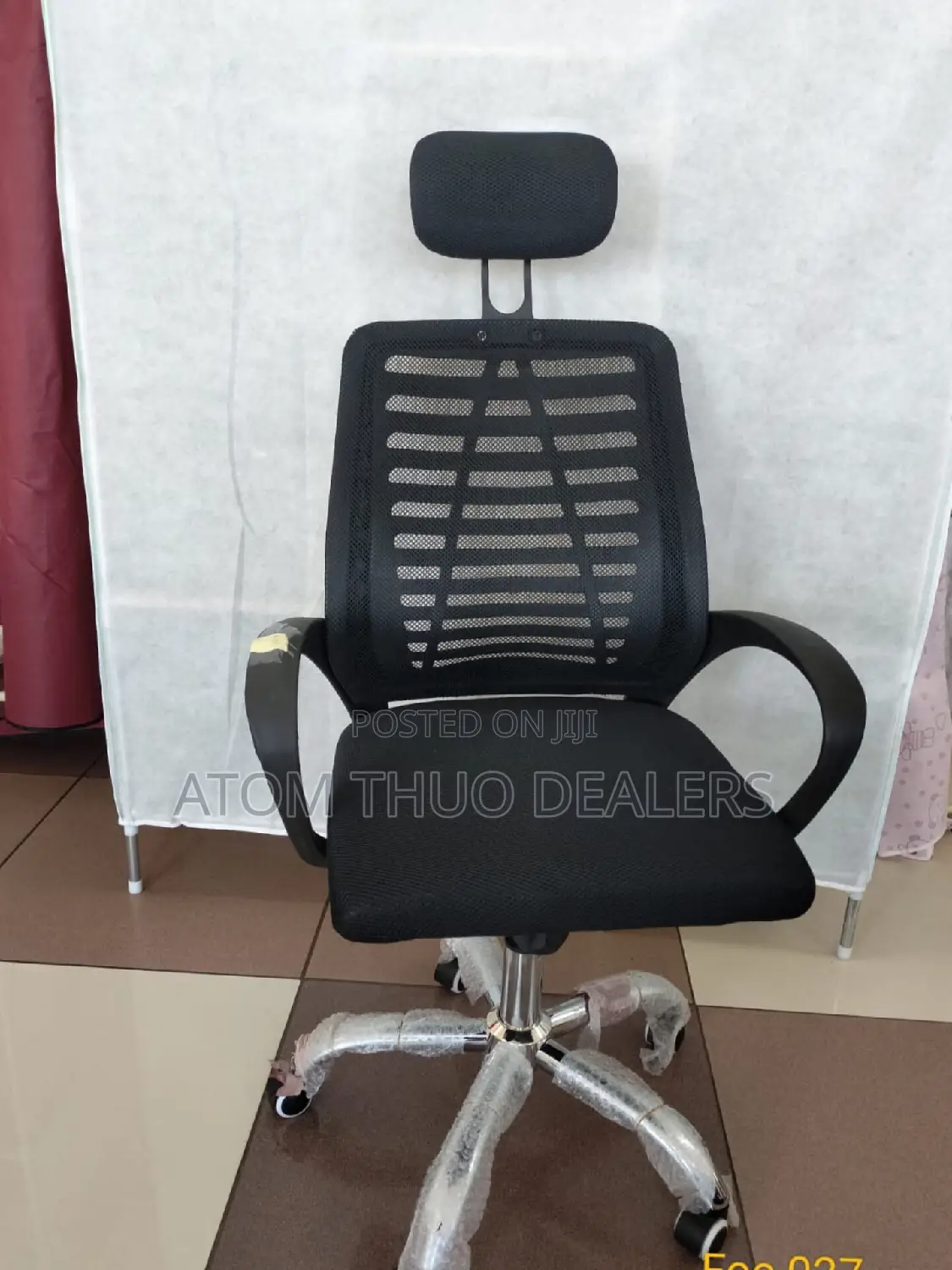 Secretarial Mesh Office Chair With Headrest